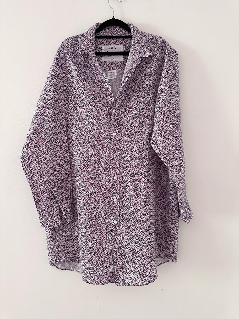 Frank & Eileen Floral 'Eileen' Linen Button Down Shirt dress size L NWOT